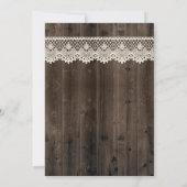 Schuur hout en kant zonnebloem bruiloft uitnodigin kaart (Achterkant)