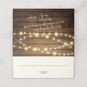 Schuur Hout en String Lights Plaatskaartje (Buitenkant ongevouwen)