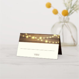 Schuur Hout en String Lights Plaatskaartje