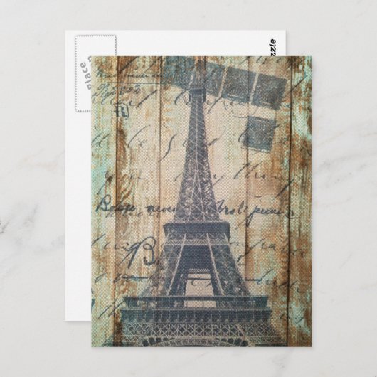 Schuur Hout Frans Land Parijs Eiffeltoren Briefkaart (Voorkant / Achterkant)