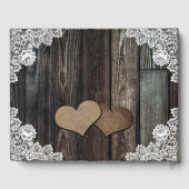 Schuur Hout Harten String Lights Floral Lace Weddi Gastenboek (Achterkant)