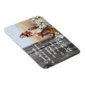 Schuur Hout Hoefijzers Daisies Save the Date Foto Magneet (Rechterzijde)