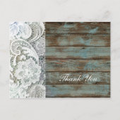 schuur hout kant land bruiloft dank u briefkaart (Voorkant)