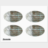  schuur hout kant land bruiloft dank u ovale sticker (Vel)