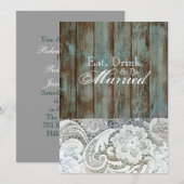  schuur hout kant land repetitie diner kaart (Voorkant / Achterkant)