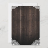 Schuur Hout Kant Mason repetitie Diner Uitnodiging (Achterkant)