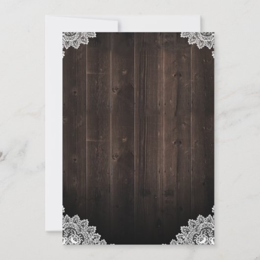 Schuur Hout Kant Mason repetitie Diner Uitnodiging (Achterkant)