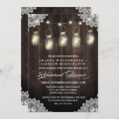 Schuur Hout Kant Mason repetitie Diner Uitnodiging (Voorkant / Achterkant)