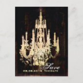  schuur hout kroonluchter bruiloft opslaan van de  aankondigingskaart (Voorkant)