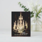  schuur hout kroonluchter bruiloft opslaan van de  aankondigingskaart (Staand voorkant)