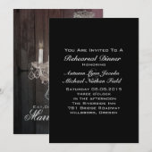 schuur hout kroonluchter bruiloft repetitie diner kaart (Voorkant / Achterkant)