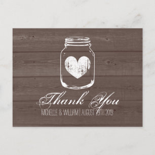 Schuur hout land chique mason jar dank u kaarten
