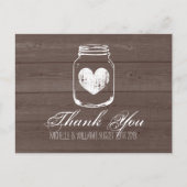 Schuur hout land chique mason jar dank u kaarten (Voorkant)