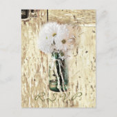 schuur hout land madeliefje bruiloft RSVP reactie Uitnodiging Briefkaart (Voorkant)