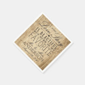 Schuur hout liefdesverhaal rustieke bruiloft serve servetten (Hoek)