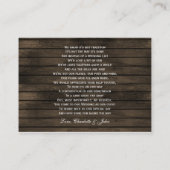 Schuur hout metselaar potje rustieke bruiloft deta informatiekaartje (Achterkant)