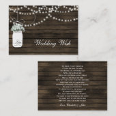 Schuur hout metselaar potje rustieke bruiloft deta informatiekaartje (Voorkant / Achterkant)