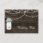 Schuur hout metselaar potje rustieke bruiloft deta informatiekaartje (Voorkant)