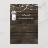 Schuur hout metselaar potje rustieke bruiloft informatiekaartje (Voorkant)