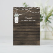 Schuur hout metselaar potje rustieke bruiloft informatiekaartje (Staand voorkant)