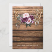 Schuur Hout Paarse Plum Pioenengewei Bruiloft Kaart (Achterkant)