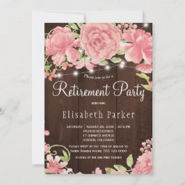 Schuur hout roze blos roos pioenen pensioenfeest kaart