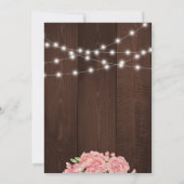 Schuur hout roze blos roos pioenen verjaardagsfees kaart (Achterkant)