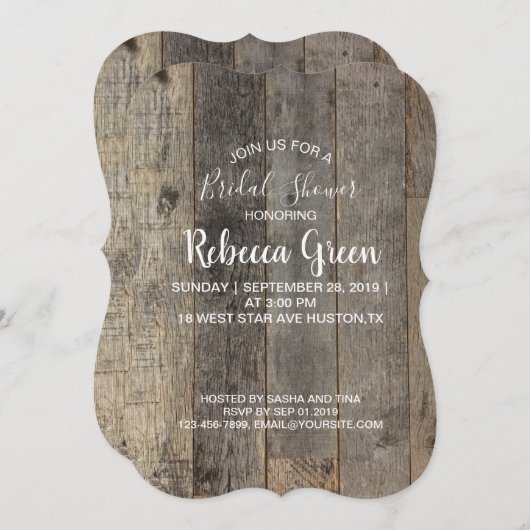 Schuur hout rustiek land vrijgezellenfeest kaart (Voorkant / Achterkant)