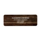 Schuur hout rustieke bruiloft etiket (Voorkant)