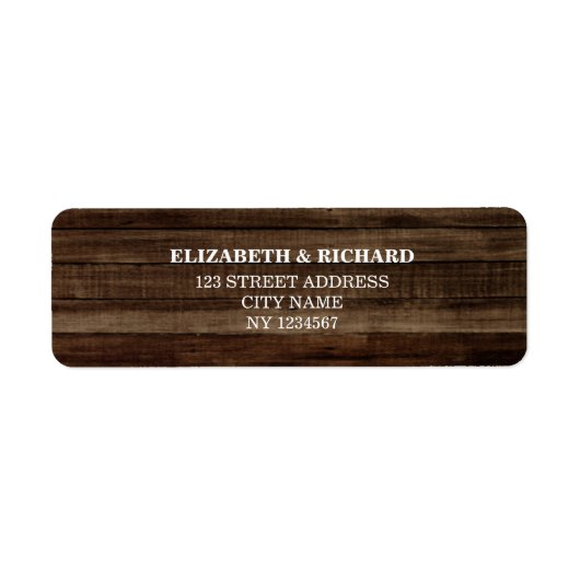 Schuur hout rustieke bruiloft etiket (Voorkant)