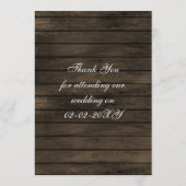 Schuur hout rustieke herfst bruiloft dank u bedankkaart (Achterkant)