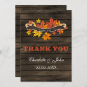 Schuur hout rustieke herfst bruiloft dank u bedankkaart (Voorkant / Achterkant)
