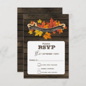 Schuur hout Rustieke herfst bruiloft rsvp 3,5 x 5 (Voorkant / Achterkant)