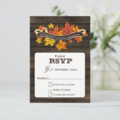 Schuur hout Rustieke herfst bruiloft rsvp 3,5 x 5 Kaartje (Staand voorkant)