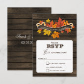 Schuur hout Rustieke herfst bruiloft rsvp 3,5 x 5 Kaartje (Voorkant / Achterkant)