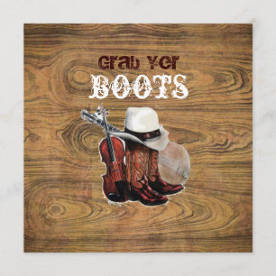 Schuur hout Rustieke Land cowboy Huwelijk Kaart
