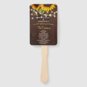 Schuur hout rustieke zonnebloemen chique bruiloft handwaaier (Voorkant)