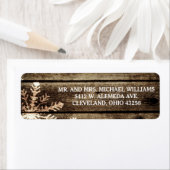 Schuur hout sneeuwvlokken rustieke winter bruiloft etiket (Insitu)