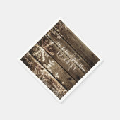 Schuur hout sneeuwvlokken rustieke winter bruiloft servetten (Hoek)