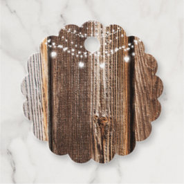 Schuur Hout & String Lights Rustieke Country Weddi Bedankjes Labels