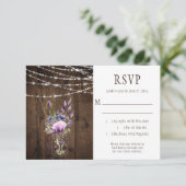 Schuur Hout Violet Lavendel Bloemen Mason Jar RSVP (Staand voorkant)