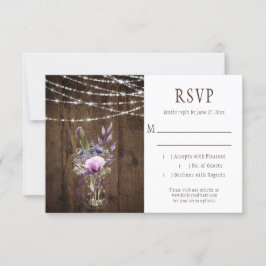 Schuur Hout Violet Lavendel Bloemen Mason Jar RSVP Kaartje