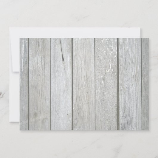 Schuur Hout Wildbloemen Mason Jar Ribbon Bruiloft Kaart (Achterkant)