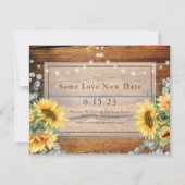 Schuur Hout Zonnebloem Foto Wijzig de datum Save T Save The Date (Voorkant)