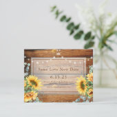 Schuur Hout Zonnebloem Foto Wijzig de datum Save T Save The Date (Staand voorkant)