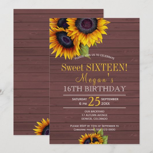 Schuur hout zonnebloemen chic rustieke zoete zesti kaart (Voorkant / Achterkant)