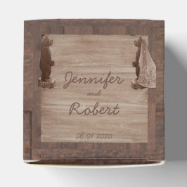 Schuur Houten Beren Land Bruiloft Favor Box Bedankdoosjes