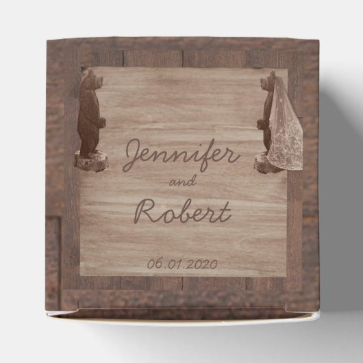 Schuur Houten Beren Land Bruiloft Favor Box Bedankdoosjes (Bovenkant)