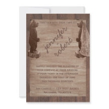 Schuur Houten Beren Land Huwelijksuitnodiging