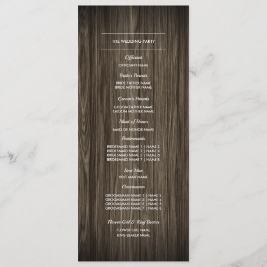 Schuur Houten Herfst Bloemen Trouwprogramma Programmakaart (Achterkant)